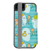 Coque Portefeuille Incipio Pour iPhone Enfants mignons jouant sur le motif de plage (Folio Dos)
