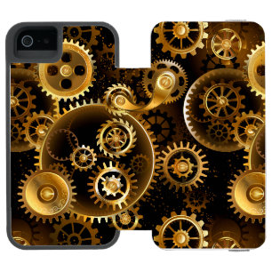 Coque-portefeuille iPhone 5 Incipio Watson™ Engrenages en laiton Steampunk sans soudure