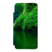 Coque Portefeuille Incipio Pour iPhone Étui iPhone à texture de mousse abstraite verte (Folio Devant)