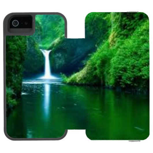 Coque Portefeuille Incipio Pour iPhone Étui iPhone à texture de mousse abstraite verte (Folio Ouvert)