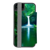 Coque Portefeuille Incipio Pour iPhone Étui iPhone à texture de mousse abstraite verte (Folio Dos)