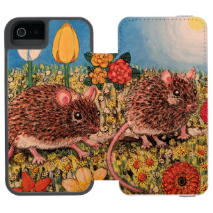 Coque-portefeuille iPhone 5 Incipio Watson™ Étui pour iPhone 6 Mice and Flowers