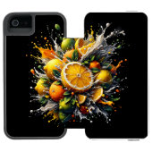 Coque Portefeuille Incipio Pour iPhone Explosion de Citron (Folio Ouvert)