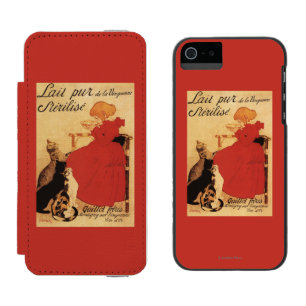 Coque-portefeuille iPhone 5 Incipio Watson™ Fille de lait de Vingeanne avec des chats