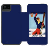 Coque Portefeuille Incipio Pour iPhone Fille flexible de ski de Pin- d'insecte (Folio Ouvert)