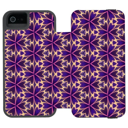 Coque Portefeuille Incipio Pour iPhone Fleurs Abstraites rose or (Folio Ouvert)