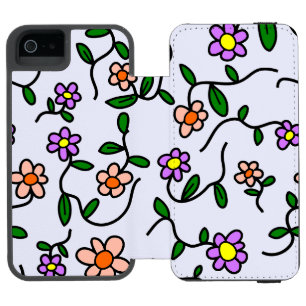 Coque-portefeuille iPhone 5 Incipio Watson™ Fleurs Colorées, Motif Floral, Feuillage, Boho