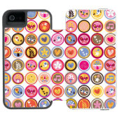 Coque Portefeuille Incipio Pour iPhone fleurs mignonnes, oiseaux, motif de coeurs (Folio Ouvert)