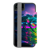 Coque Portefeuille Incipio Pour iPhone Florida – Neon Wave Vibes (Folio Dos)