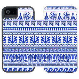 Coque-portefeuille iPhone 5 Incipio Watson™ Fret grec, Motif méditerranéen, Bleu