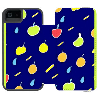 Coque-portefeuille iPhone 5 Incipio Watson™ Fruits tropicaux Motif couleur néon