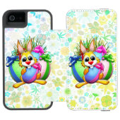 Coque Portefeuille Incipio Pour iPhone Funny Bunny biting an Easter Egg (Folio Ouvert)