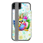 Coque Portefeuille Incipio Pour iPhone Funny Bunny biting an Easter Egg (Folio Dos)