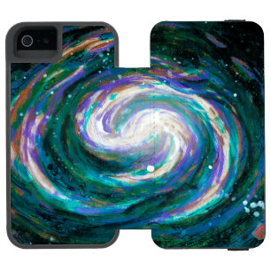 Coque-portefeuille iPhone 5 Incipio Watson™ Galaxie spirale dans l'espace