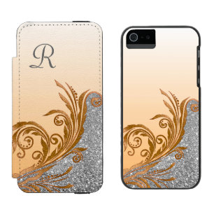 Coque-portefeuille iPhone 5 Incipio Watson™ Glam Gold Flourish Monogramme iPhone 6 Porte-monna