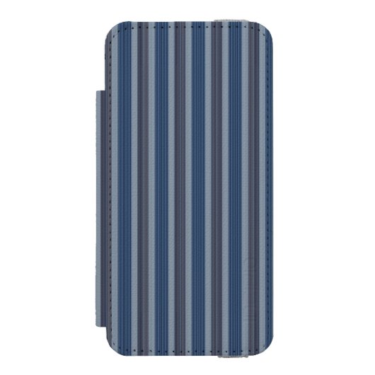 Coque Portefeuille Incipio Pour iPhone gray and denim pinstripes (Folio Devant)
