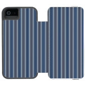 Coque Portefeuille Incipio Pour iPhone gray and denim pinstripes (Folio Ouvert)