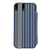 Coque Portefeuille Incipio Pour iPhone gray and denim pinstripes (Folio Dos)