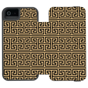 Coque-portefeuille iPhone 5 Incipio Watson™ Grec Meander Carré clé H Motif Brown