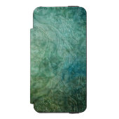 Coque Portefeuille Incipio Pour iPhone Grungy Embossé Turquoise bleu Damask (Folio Devant)