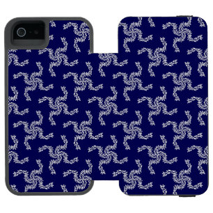 Coque-portefeuille iPhone 5 Incipio Watson™ Guirlande de Noël Bleue, Décoration de Noël, Xmas