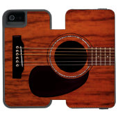 Coque Portefeuille Incipio Pour iPhone Guitare acoustique supérieure d'acajou (Folio Ouvert)