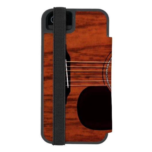 Coque Portefeuille Incipio Pour iPhone Guitare acoustique supérieure d'acajou (Folio Dos)