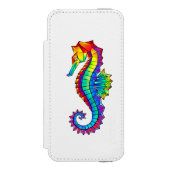Coque Portefeuille Incipio Pour iPhone Hippocampe polygonal arc-en-ciel (Folio Devant)