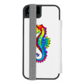 Coque Portefeuille Incipio Pour iPhone Hippocampe polygonal arc-en-ciel (Folio Dos)