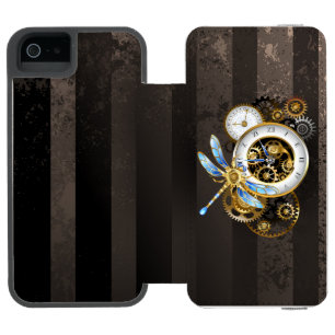 Coque-portefeuille iPhone 5 Incipio Watson™ Horloge Steampunk avec libellule mécanique