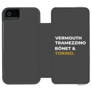 Coque-portefeuille iPhone 5 Incipio Watson™ Icônes alimentaires de Turin - Vermouth, Tramezzin