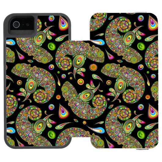 Coque Portefeuille Incipio Pour iPhone Imaginaire psychédélique de Chameleon (Folio Ouvert)