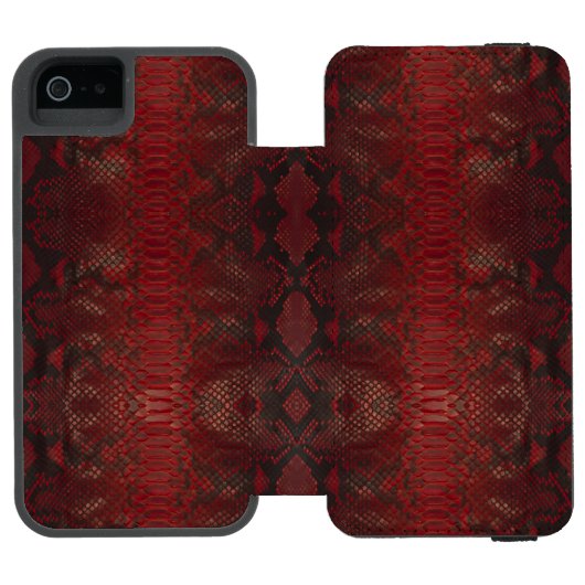Coque Portefeuille Incipio Pour iPhone Impression Python rouge et noir (Folio Ouvert)