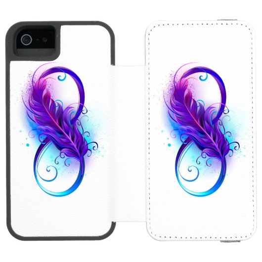 Coque Portefeuille Incipio Pour iPhone Infinity with purple feather (Folio Ouvert)