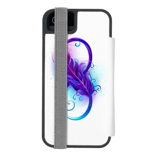 Coque Portefeuille Incipio Pour iPhone Infinity with purple feather (Folio Dos)