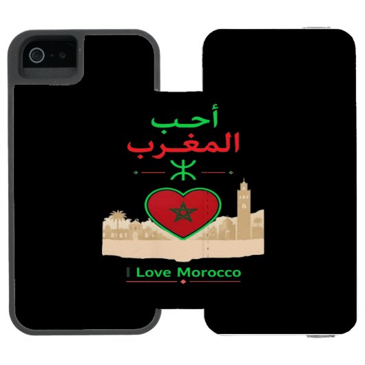 Coque Portefeuille Incipio Pour iPhone J'aime le Maroc (Folio Ouvert)
