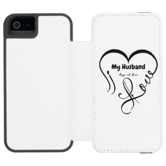 Coque-portefeuille iPhone 5 Incipio Watson™ J'aime mon mari • Toujours et à jamais