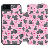 Coque Portefeuille Incipio Pour iPhone J'aime mon motif de souris dans le rose (Folio Ouvert)