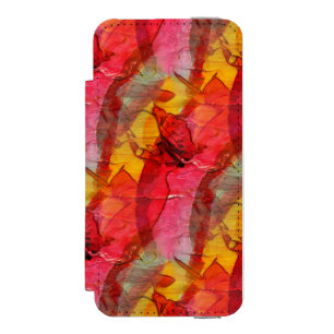 Coque-portefeuille iPhone 5 Incipio Watson™ Jaune rouge d'art d'aquarelle