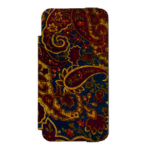 Coque-portefeuille iPhone 5 Incipio Watson™ Joli motif paisley brun foncé vintage