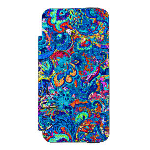Coque-portefeuille iPhone 5 Incipio Watson™ Jolie peinture abstraite colorée de fleurs