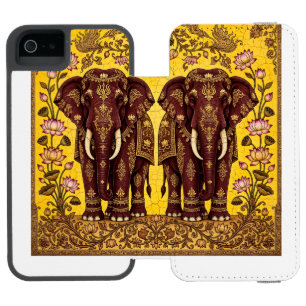 Coque-portefeuille iPhone 5 Incipio Watson™ Kandyan Royal Marron Tusker Fleece -Sri Lanka