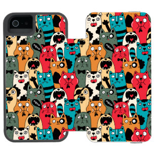 Coque-portefeuille iPhone 5 Incipio Watson™ La Crowd of cats
