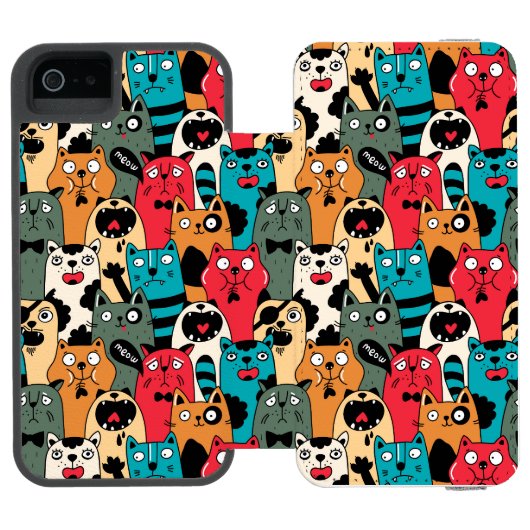 Coque Portefeuille Incipio Pour iPhone La Crowd of cats (Folio Ouvert)