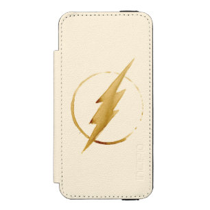 Coque-portefeuille iPhone 5 Incipio Watson™ Le Flash   Emblème de la poitrine jaune