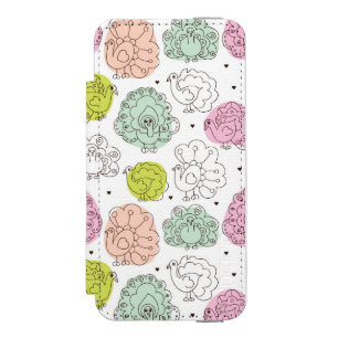 Coque-portefeuille iPhone 5 Incipio Watson™ le paon badine le cru de papier peint