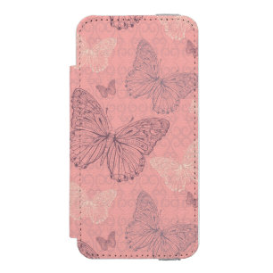 Coque-portefeuille iPhone 5 Incipio Watson™ Le rose de papillon