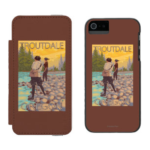 Coque-portefeuille iPhone 5 Incipio Watson™ Les femmes pilotent la pêche - Troutdale, Orégon