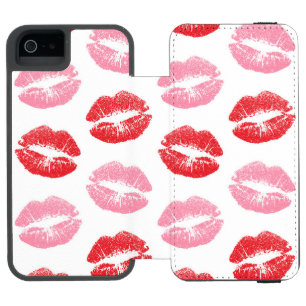 Coque-portefeuille iPhone 5 Incipio Watson™ Lèvres rouges et roses, Motif des lèvres, bâton à 