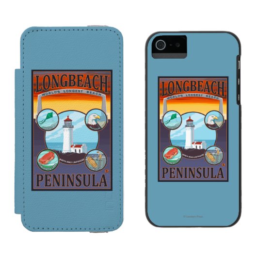 Coque Portefeuille Incipio Pour iPhone Long Beach, WashingtonTravel (Côté par côté)